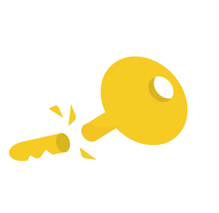 鍵を回そうとしてたら折れてしまった！